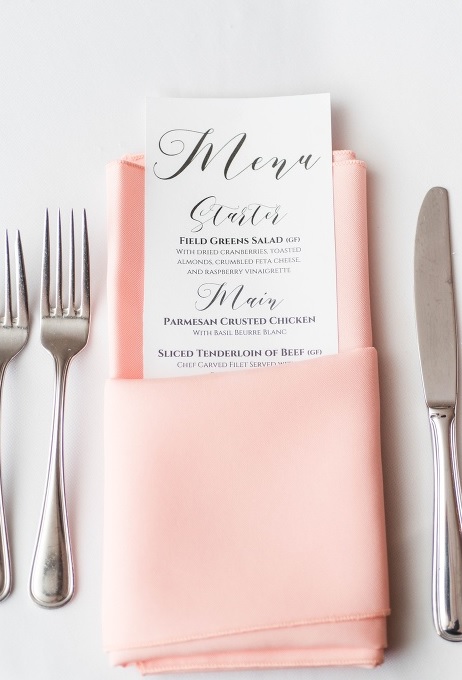 Baltimore Menu Card Wedding